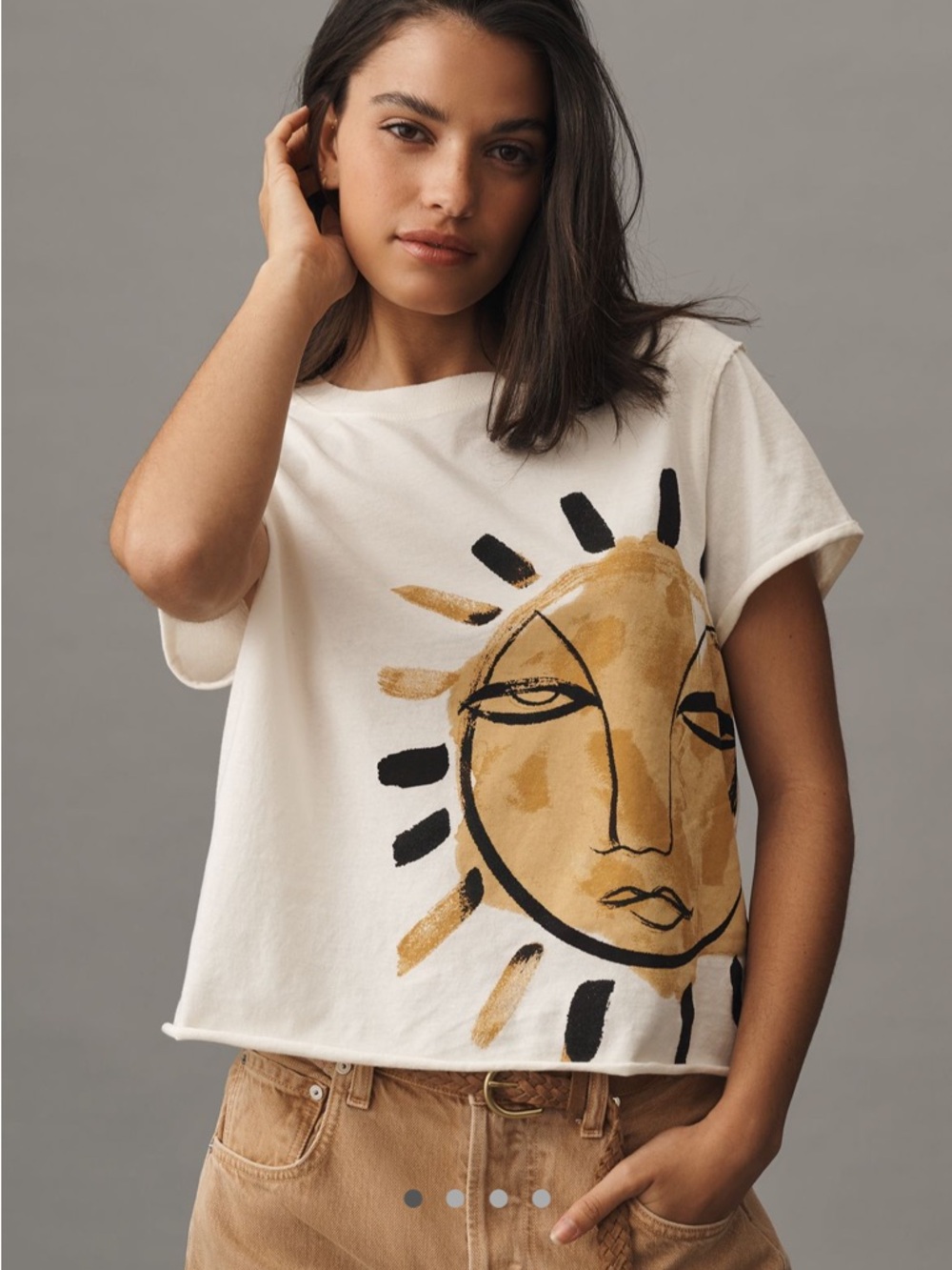 LouLou Avenue x Anthropologie Graphic Tee in Ivory